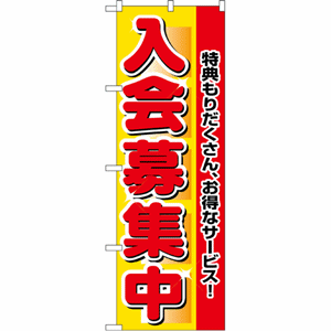 特典もりだくさん、お得なサービス入会受付中のぼり（nb-2651）サムネイル画像